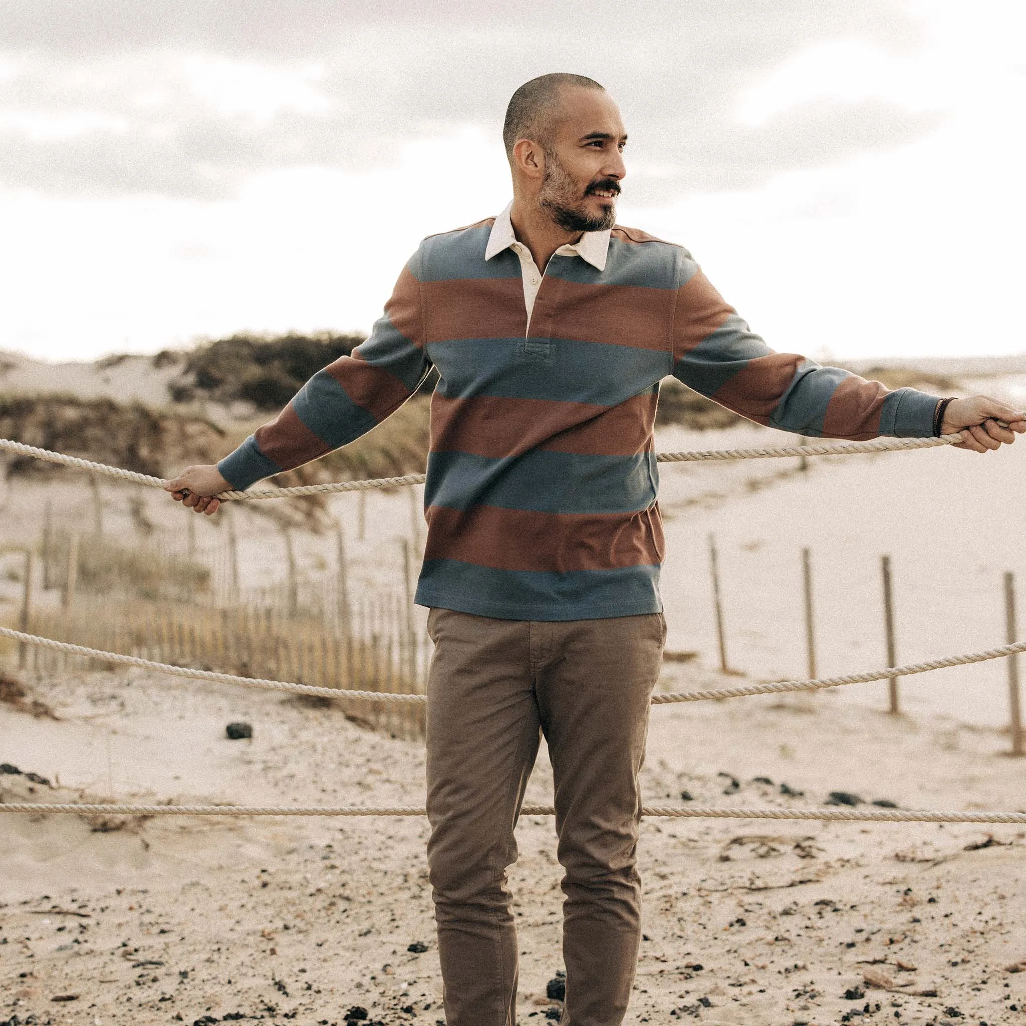 The Rugby Shirt in Faded Brick Stripe