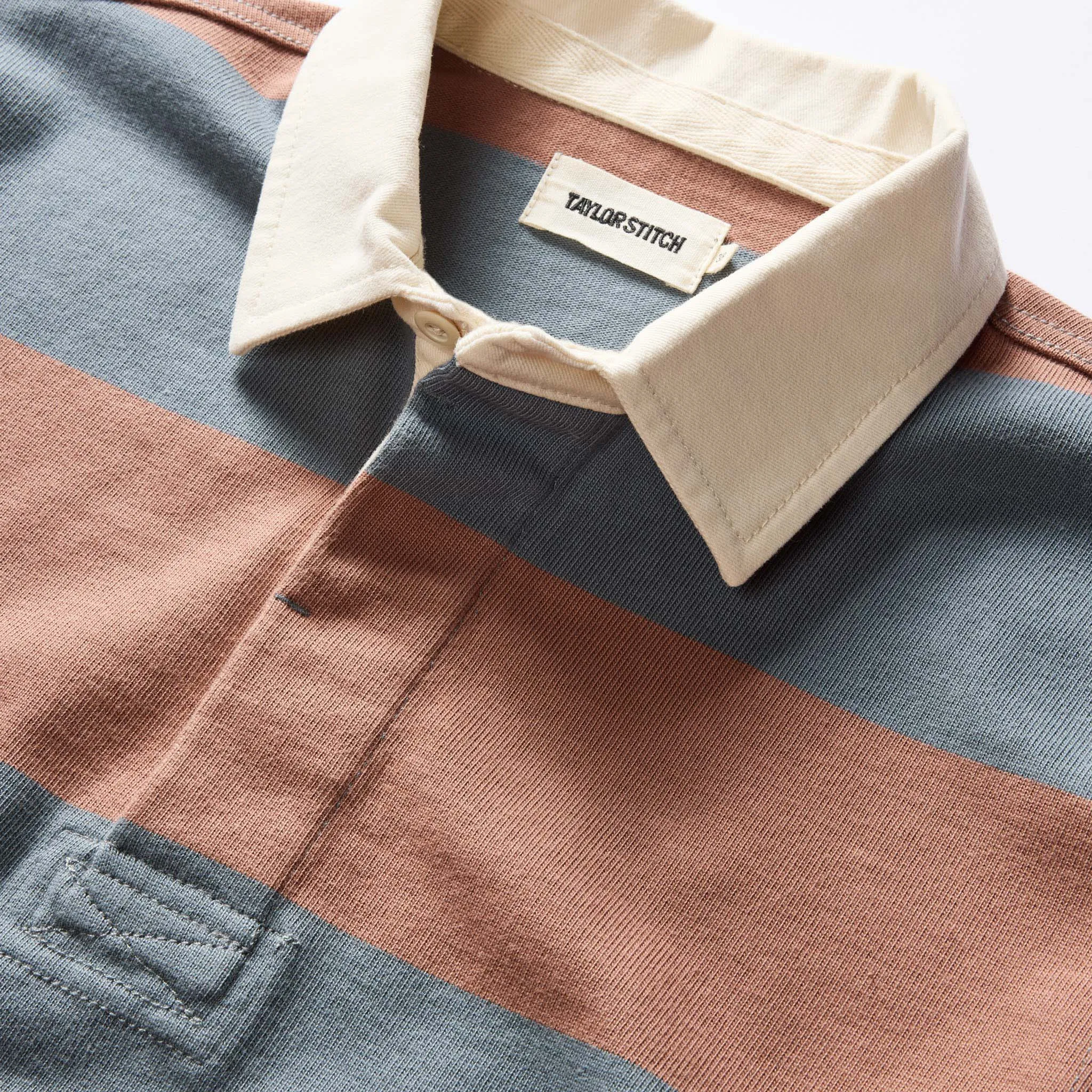 The Rugby Shirt in Faded Brick Stripe