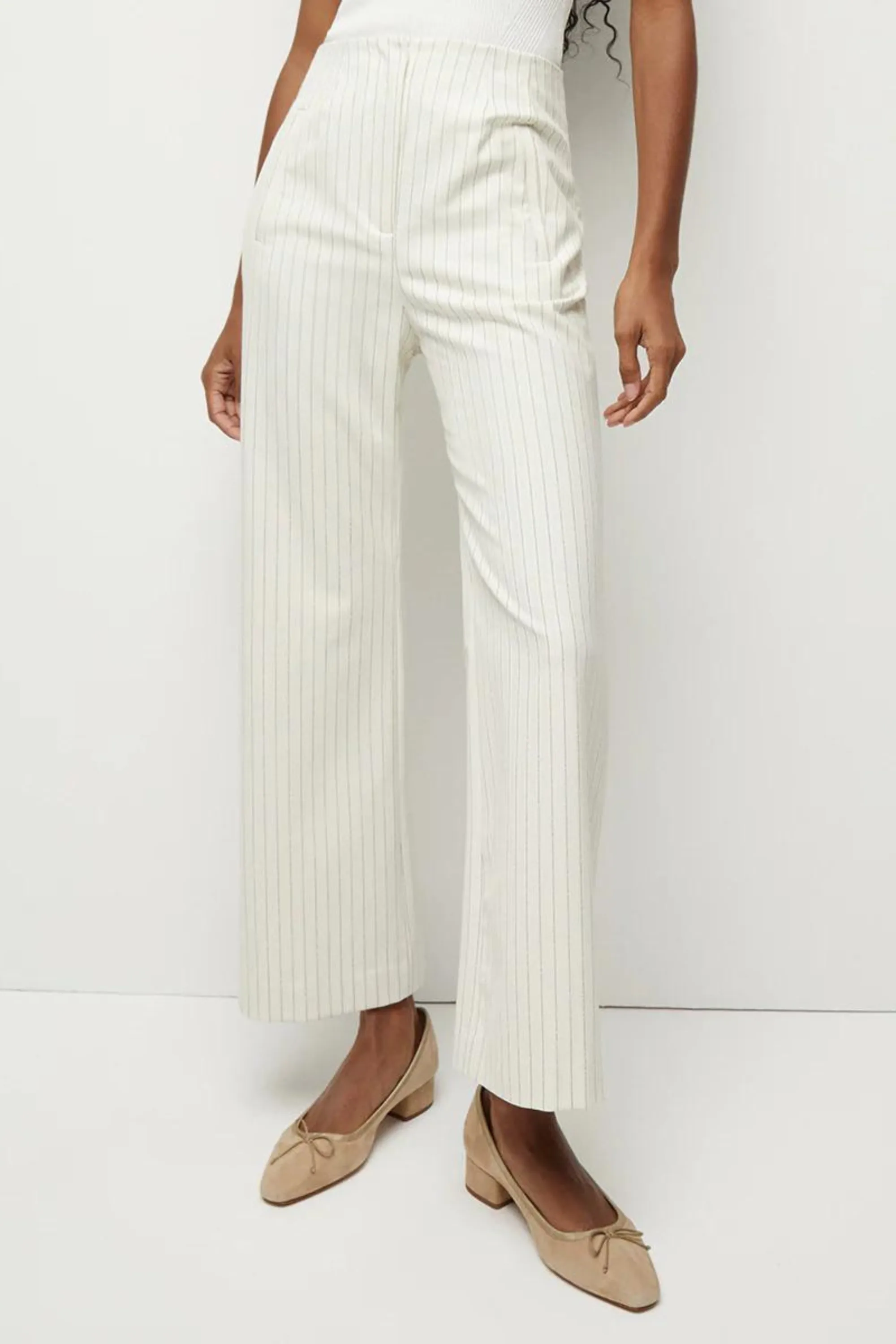 Veronica Beard Dova Pant Ecru Stripe