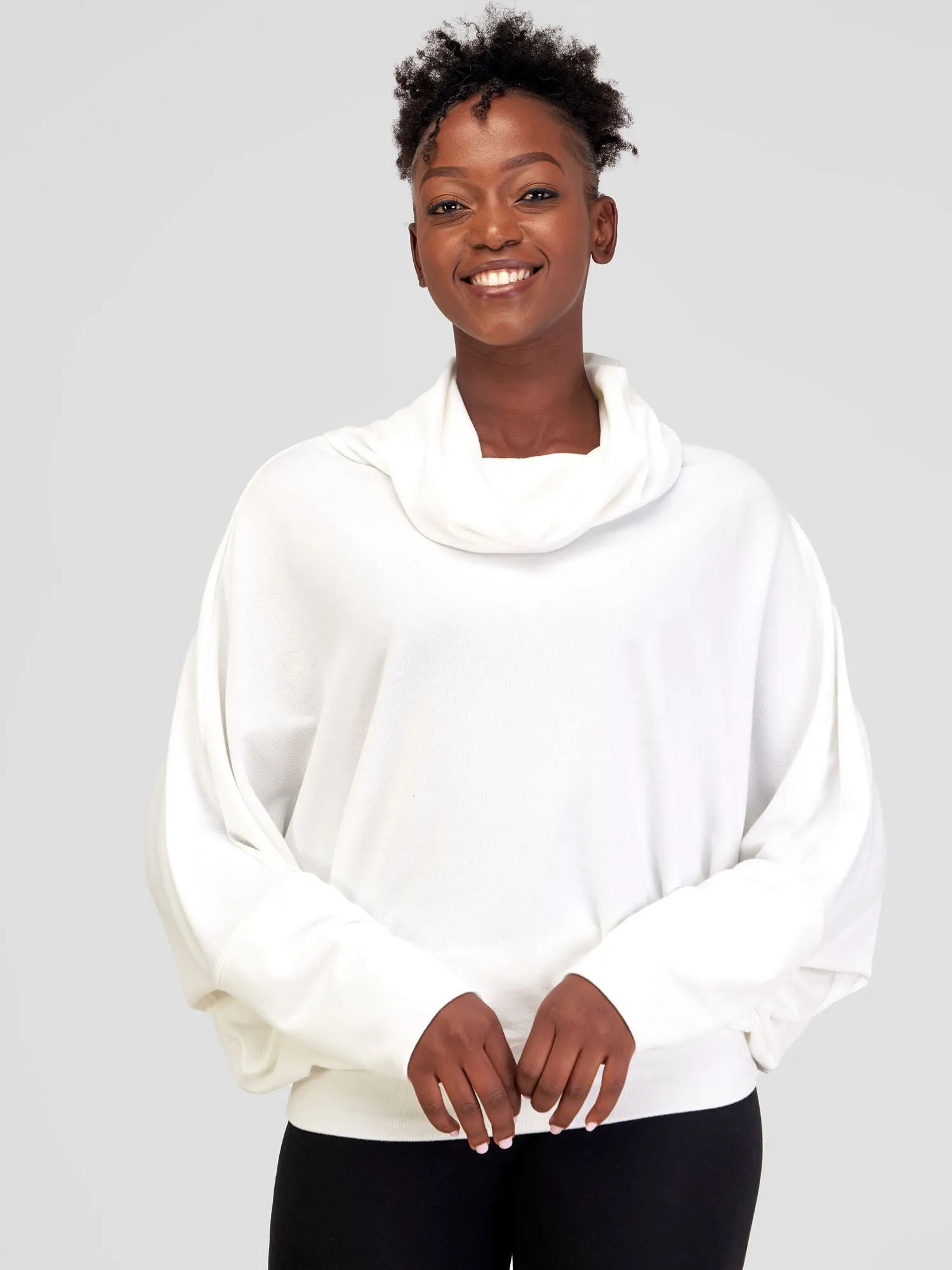 Vivo Basic Dolman Sweater - White