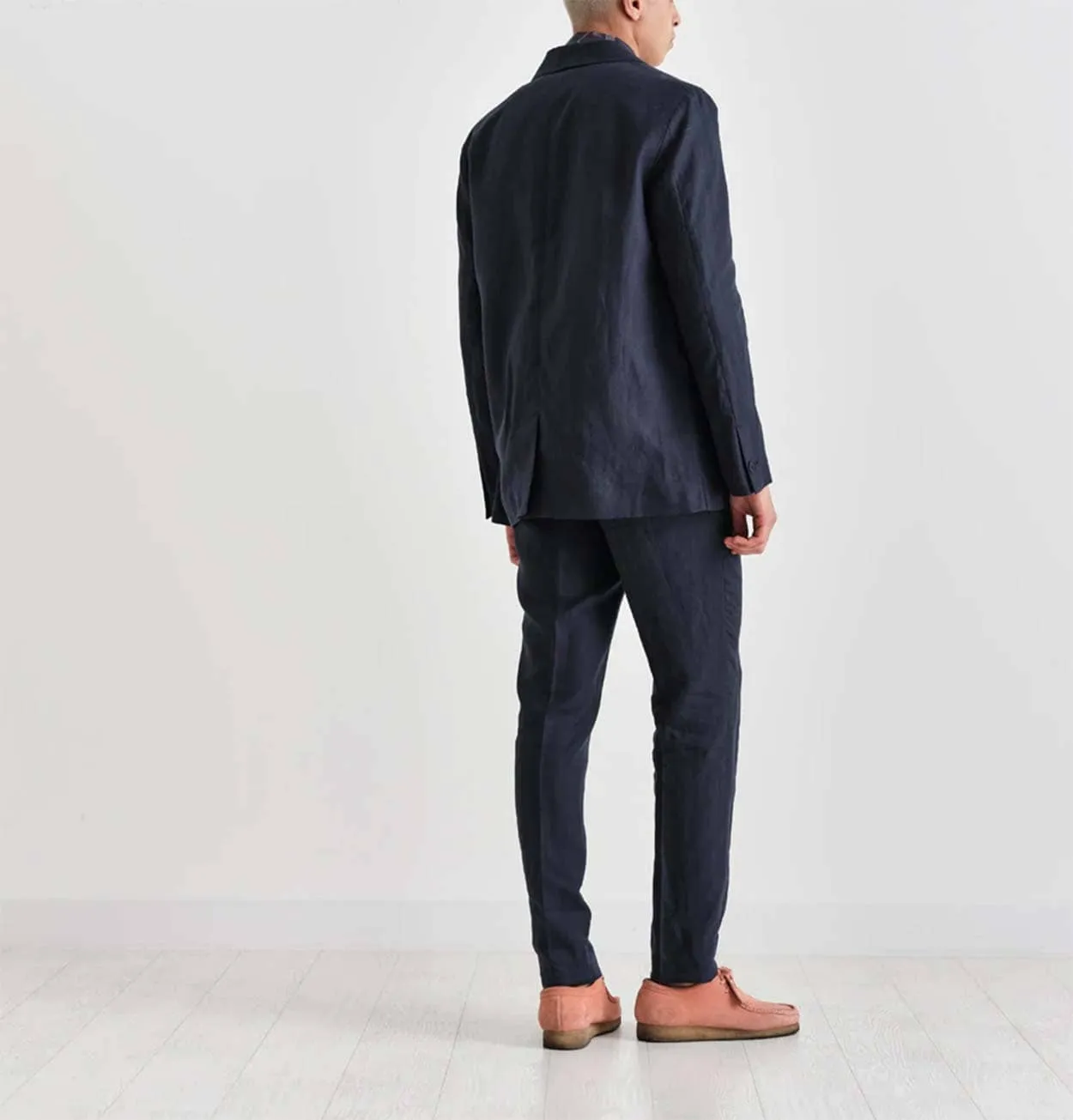 Wax London Alp Trousers in Midnight Linen