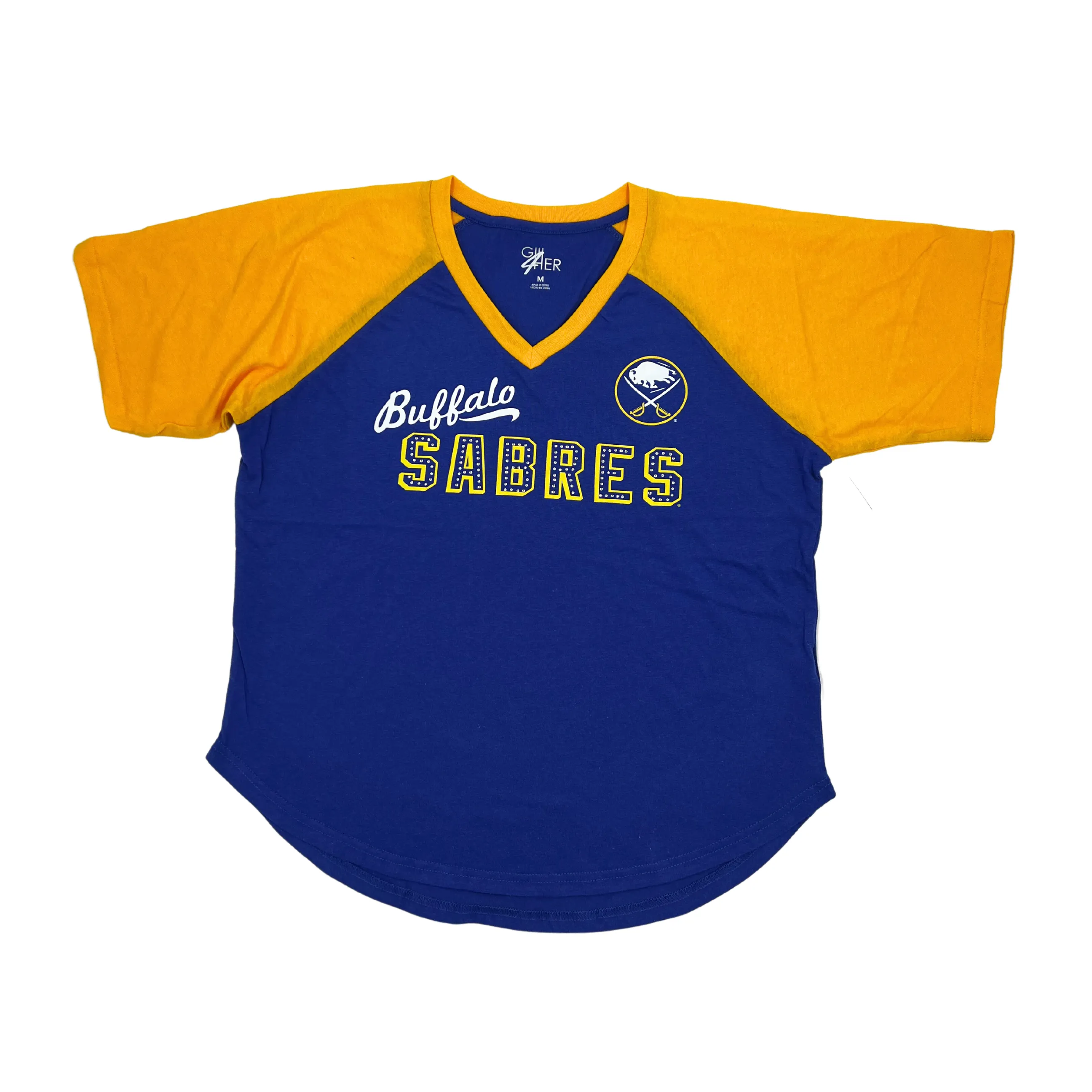 Women's Buffalo Sabres Royal & Gold Oversized T-Shirt