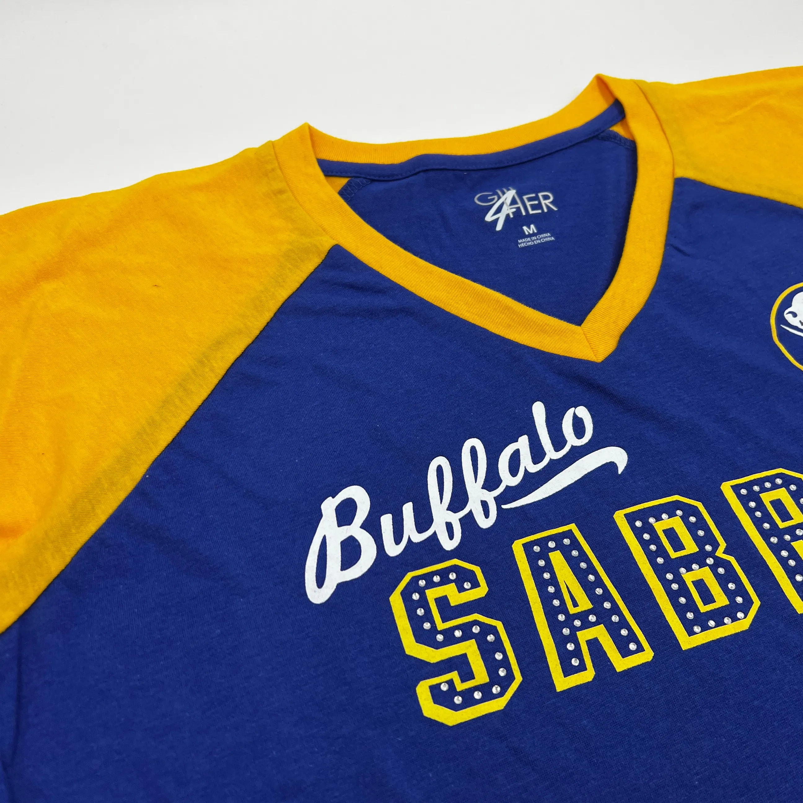 Women's Buffalo Sabres Royal & Gold Oversized T-Shirt