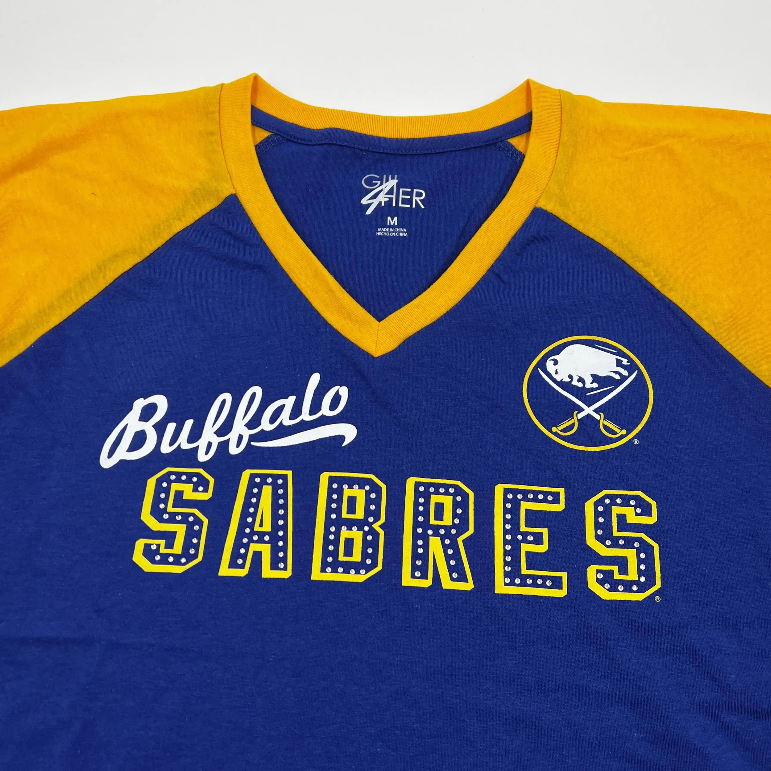 Women's Buffalo Sabres Royal & Gold Oversized T-Shirt